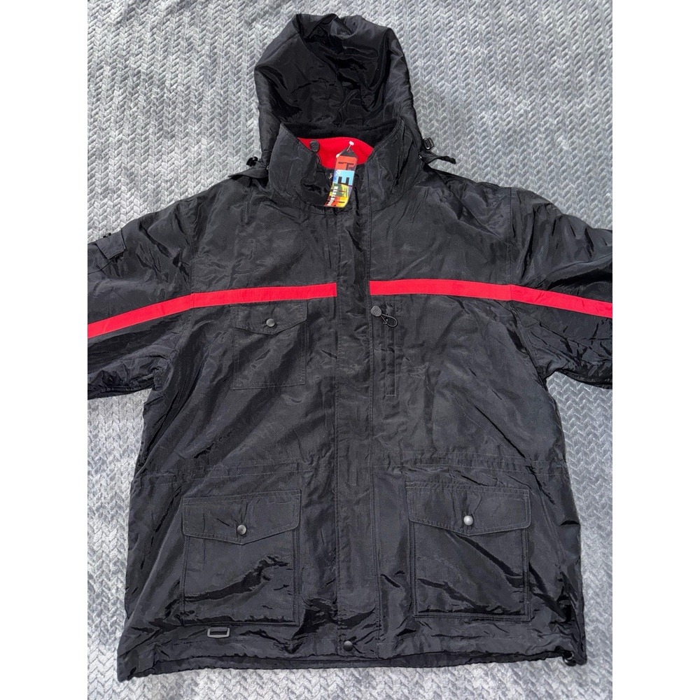 Vintage 90s Marlboro‎ Gear Red Black 3 In 1 Fleece Ski Jacket Sz 2XL NWT